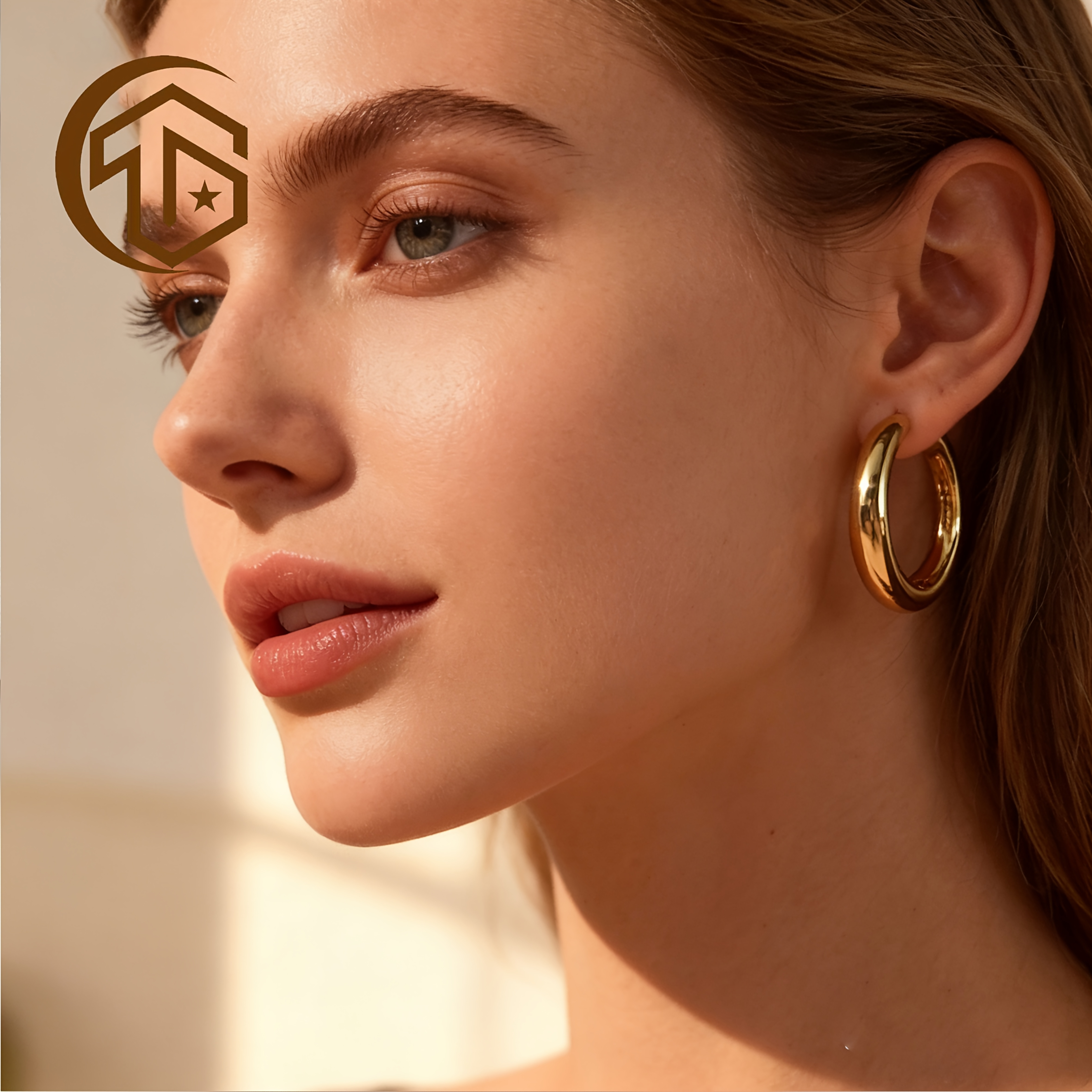 Women's 925 Silver Ear Rings Plated with 18K Gold